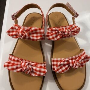 Cat & Jack Red Gingham Kids Sandals new without tags